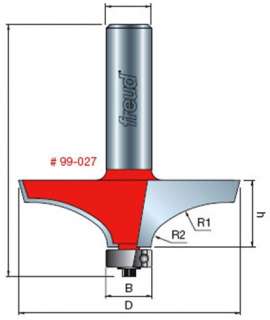   Table Edge & Handrail Router Bit with 1/2 Inch Shank
