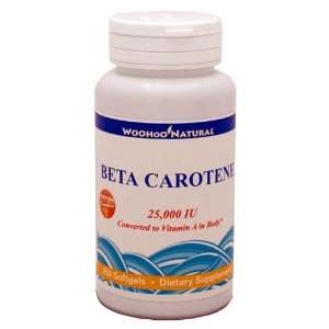  Woohoo Natural Beta Carotene 25,000 IU 250 Softgel Health 