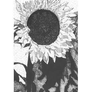 Sunflower, Original Drawing, Home Decor Artwork
