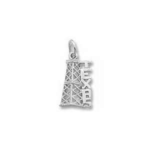  Texas Oil Rig Charm   10k Yellow Gold Jewelry