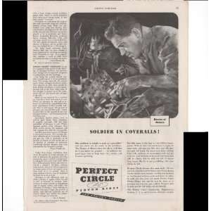 Perfect Circle Piston Rings Soldier In Coveralls 1943 Farm 