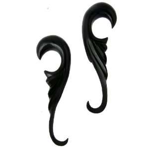  0g Buffalo Horn with Floral Design   8mm   Pair Jewelry