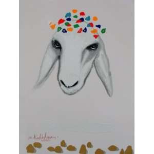   Limited Edition Sheep Head Signed Serigraph Silkscreen Screen Printing