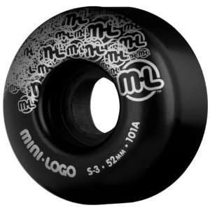  Mini Logo S3 Wheels 52mm 101A Black (Set of 4) Sports 