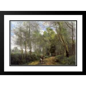 Corot, Jean Baptiste Camille 38x28 Framed and Double Matted Ville 