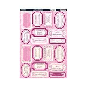  Seasons Die Cut Punch Out Sheet Lace Sentiments Pink 