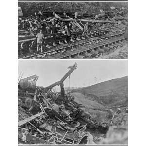 Christmas Eve Railway Disaster; Burnt Out Carriages of the Ill Fated 