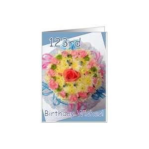  123rd Birthday   Floral Cake Card Toys & Games