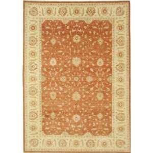  81 x 114 Red Hand Knotted Wool Ziegler Rug