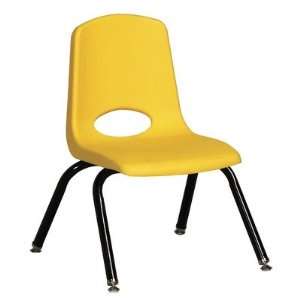 ECR4Kids ELR 1193 12 School Stack Chair with Black Legs Color Yellow 