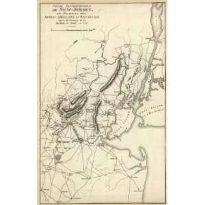   New Jersey, et Positions des Armees Americaine et Britannique en 1776