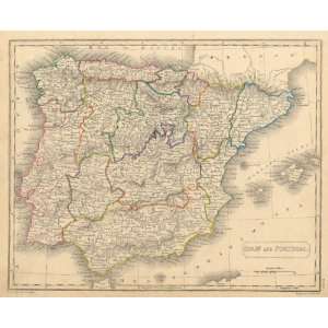  Arrowsmith 1836 Antique Map of Spain & Portugal