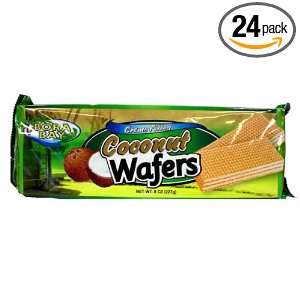 Bora Bay Creme Filled Wafers, Coconut, 8 Ounce Packages (Pack of 24 