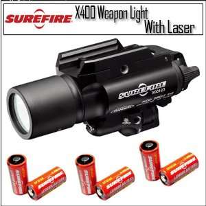 Surefire X400 LED Handgun and Long Gun Weaponlight With Laser And 6 