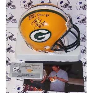  Don BeeBe   Riddell   Autographed Mini Helmet   Green Bay 