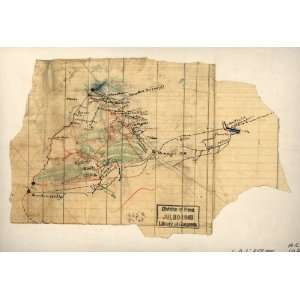  1860s Civil War map of Orange, Virginia