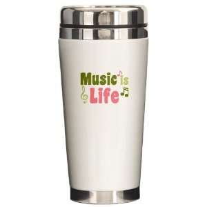  Music is Life Music Ceramic Travel Mug by  