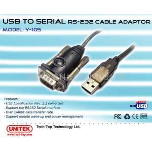  UNITEK Hi Speed USB 2.0 to Serial DB 9 RS 232 Adapter 