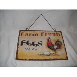  Metal Farm Fresh Eggs 50cents Dozen Country Kitchen Sign 