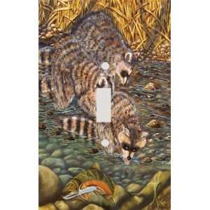  Racoons and Salmons Decorative Switchplate Cover