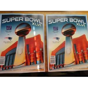  Super Bowl XLVI Program NFL NE Patriots vs. NY Giants 2011 
