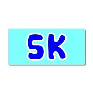  5K Running Blue   Run Marathon   Window Bumper Sticker 