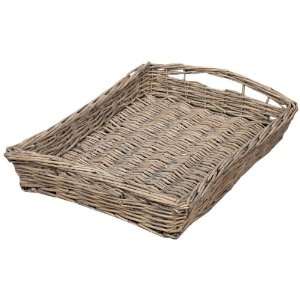 Lone Elm Studios Willow Tray, Antique Grey Washed Color, 14 by 21 