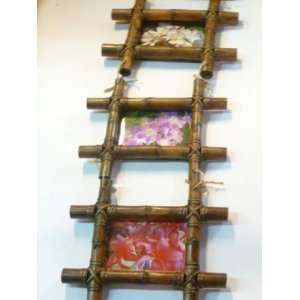  Bamboo 3 Photo Frame 4x6 Inch Hanging Made in Thailand 