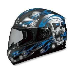   FX 90 Helmet , Color Black/Blue, Size Md, Style Skull XF0101 3411