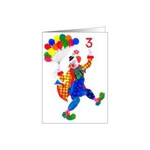  Clown 3 yr old Birthday Card Card Toys & Games