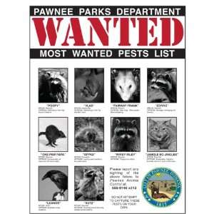  Parks and Recreation Pawnee Most Wanted Pests Poster