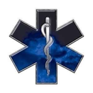  Star of Life EMT EMS Fire Blue 12 Reflective Decal 