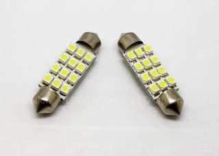 One Pair (Two) 1.72 (41mm) 12 SMD 1210 LED festoon dome light bulbs 