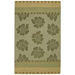  Auckland Collection Sage Floral Wool 8x10 Area Rug