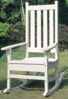 NEWPORT 3 PC. PATIO POLY RESIN WHITE ROCKING CHAIR SET  
