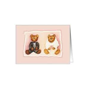 Teddy Bear Wedding Congratulations Card