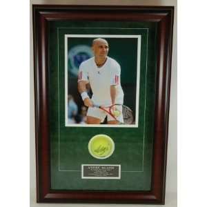  Andre Agassi Autographed/Framed Tennis Ball Shadowbox 