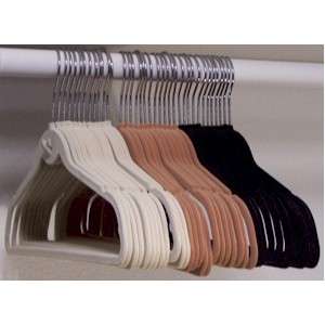   Beige Ivory Linen Cascading Flocked Huggable Pant Shirt Hangers  