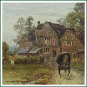 Frederick Mercer Antique Worcestershire Farm Painting  