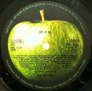 THE BEATLES let it be LP VG PCS 7096 Vinyl 1970 UK Press Rare Record 