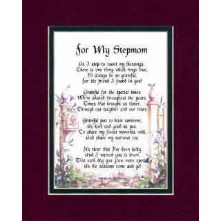 For My Stepmom Touching 8x10 Poem, Double matted in Burgundy Over 
