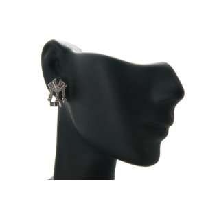  Silver Iced Out Young Money ENT Stud Earrings Unisex 