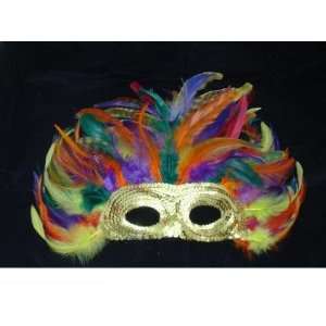  Pams Eyemask 3D Gold Sequin W/Feathers Toys & Games