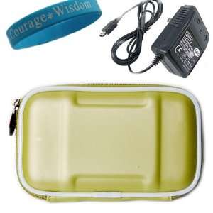 Kroo Green Color Carrying Case for Nintendo Dsi + Wall Charger for 