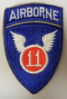  WW2 VINTAGE One Piece 11th AIRBORNE INFANTRY DIVISION SHOULDER PATCH