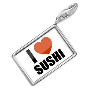  FotoCharms I Love Sushi   Charm with Lobster Clasp For 