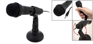 5mm Mini Studio Speech Black Mic Microphone w Stand  