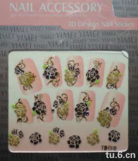 12 packs nail stickers as the following pictures shown you will get.