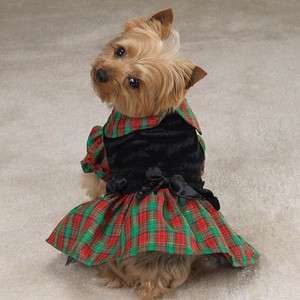 Zack & Zoey Tartan Holiday Dress Plaid Dog Skirt XS  