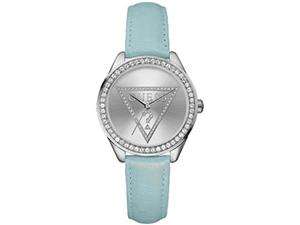   MINI TRIANGLE W65010L2 Blue Leather Quartz Watch with Silver Dial